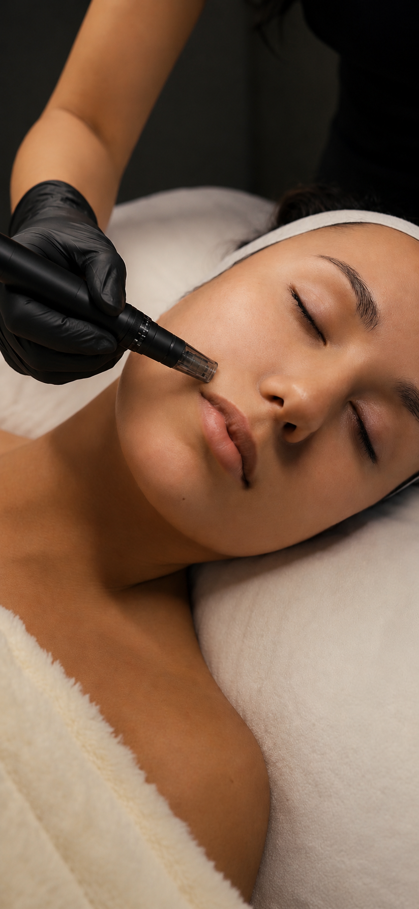 A Saint Serene guest receiving a Skin Needling treatment